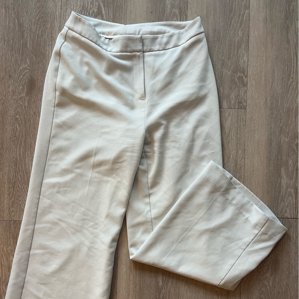 Women’s Wide Leg White Crepe Trousers